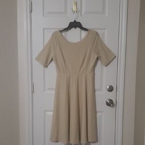 Chic Beige Midi Dress